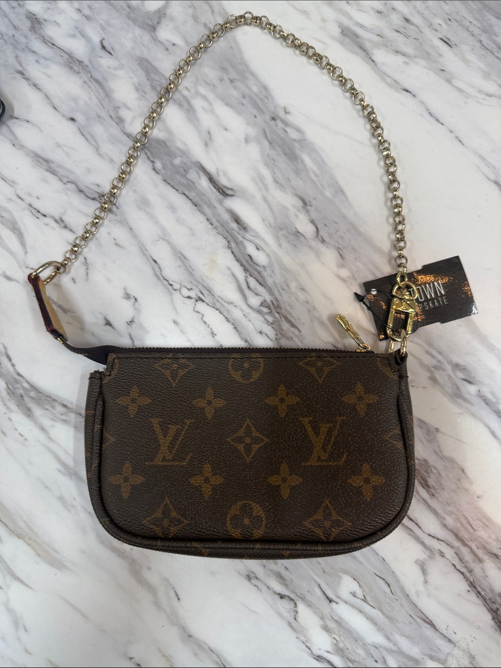 Louis Vuitton Brown Monogram Mini Chain Pochette - Picture 6 of 8
